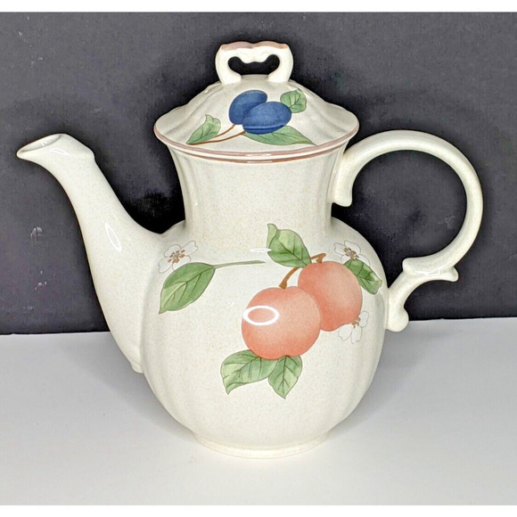 Mikasa Country Classics FRUIT PANORAMA Tall Coffee Pot 6 Cup DC014 EUC - Picture 1 of 16